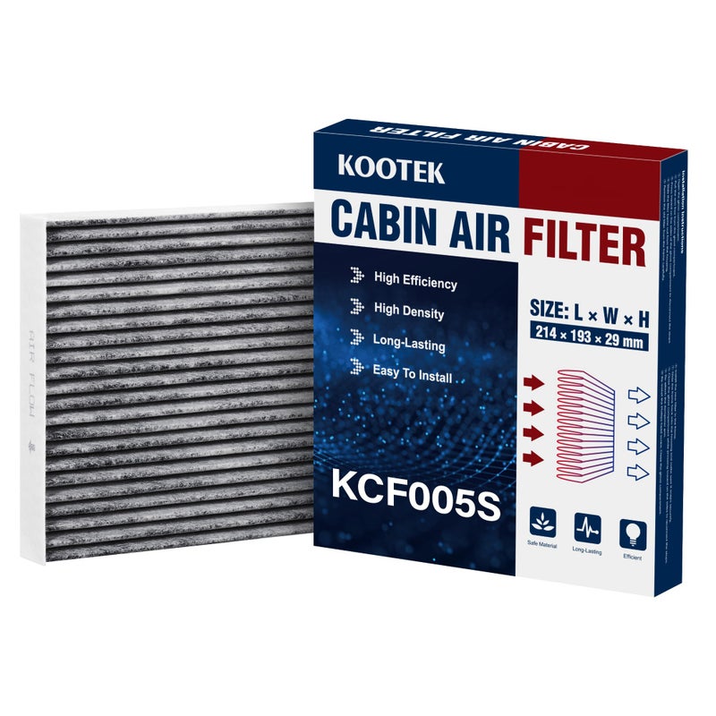 Kootek 1 Pack Cabin Air Filter, Cabin Filters with Activated Carbon, Automotive Replacement for CP285, CF10285, Toyota Camry, Sienna, Subaru, Scion, Tundra, 4Runner, RAV4, Corolla, Highlander, Jaguar - Image 1