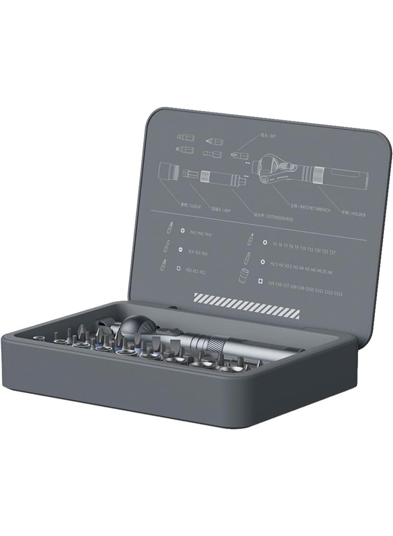 GGOOT Drive Socket Set - Ratchet Wrench Set with Bit | 40 Precision Bits | Non Slip Handle Multifunctional Kit | Complete Tool Socket Set with Case for Hardware Repair Home Automotive Car Use - Image 1