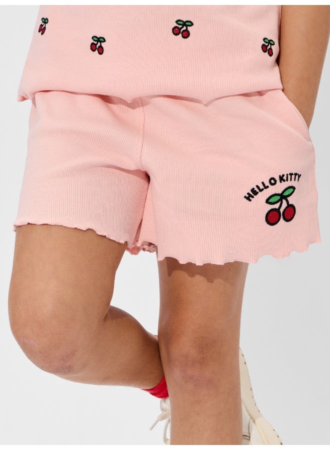 The Souled Store Hello Kitty: Cheery T-Shirt & Shorts Set for Kids - Image 2