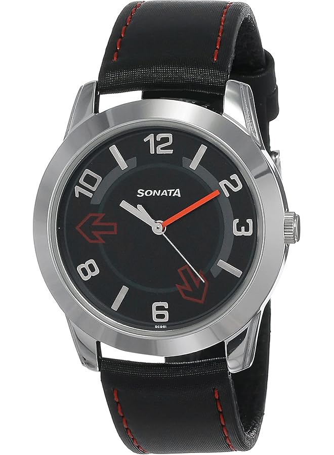 Sonata Yuva Analog Black Dial Men Watch Nm7924Sl04 Nn7924Sl04 - Image 1