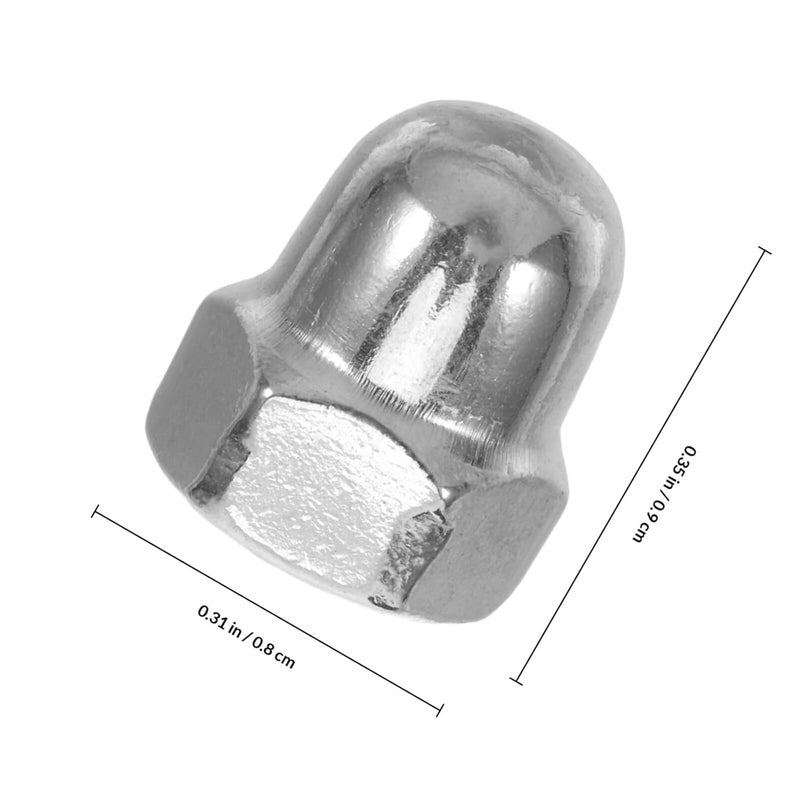 60pcs M5 Stainless Steel Cap Nuts Hex Dome Head Bolts Protective Cover Caps for Fence Posts Exhaust and Car Bolt Nut Protection Indoor Outdoor Use - Image 2