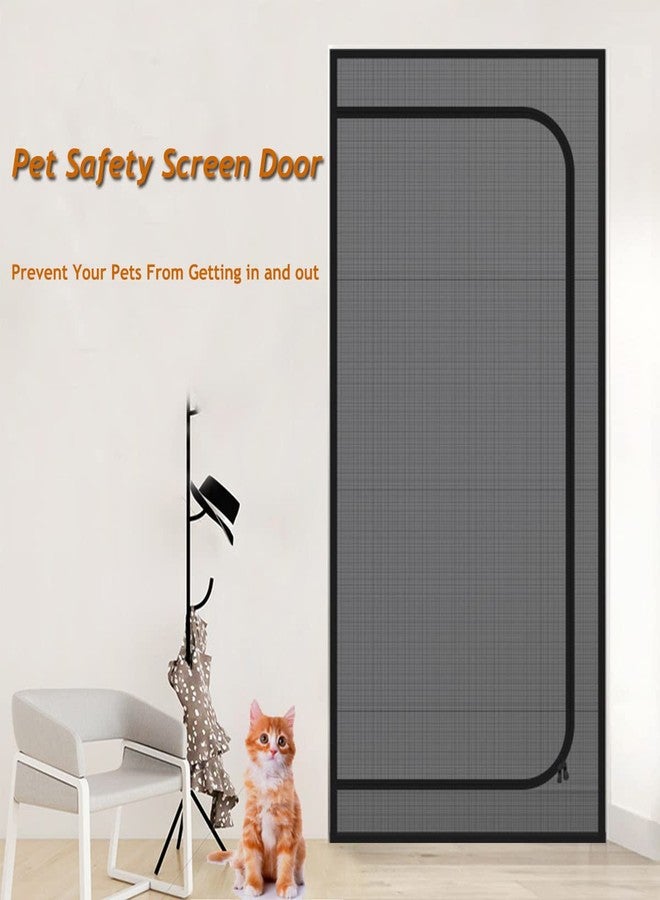DOOREASY Pet Screen Door, Upgraded Cat Resistant Mesh Screen to Stop Cats Running Out, Easy Install Pet Door Mesh with Zipper Closure for Doorways Bedroom Kitchen Patio (Fits Doors Up to 34"x80") - Image 4