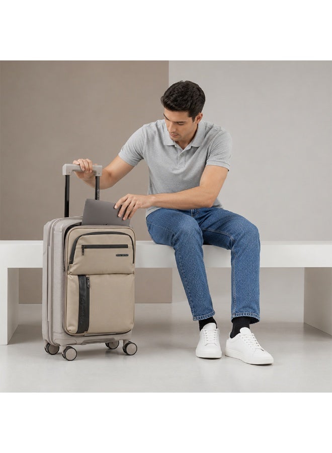 Eagle Express Cruiser Elite 20 Inch Cabin Luggage Khaki, PP Hard Shell Carry On Trolley Suitcase with Lightweight Travel Design, Durable Spinner Wheels, Secure Lock System and 2 Year Warranty - Image 2