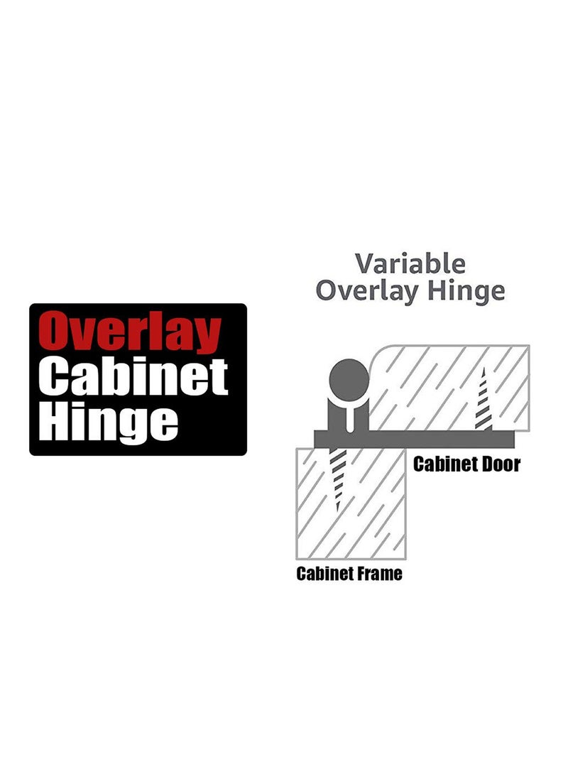1/2 Inch Overlay Cabinet Door Hinges Flush Cabinet Hinges 2 Pack Matte - Image 3