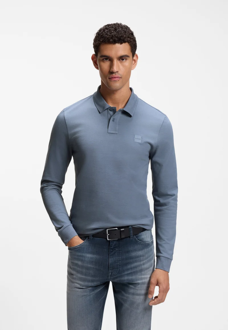 Slim-fit polo shirt in stretch-cotton piqué