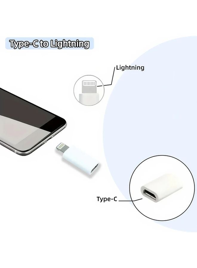 White USB C to Lightning Adapter 3 Pack High Speed Compatible with iPhone iPad - Image 5