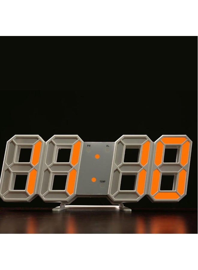 ساعة ذكية ثلاثية الأبعاد ساعة رقمية بالإضاءة LED ساعة منبه إلكترونية ساعة معلقة على الحائط لغرفة المعيشة ساعة لقياس درجة الحرارة الداخلية - Image 5