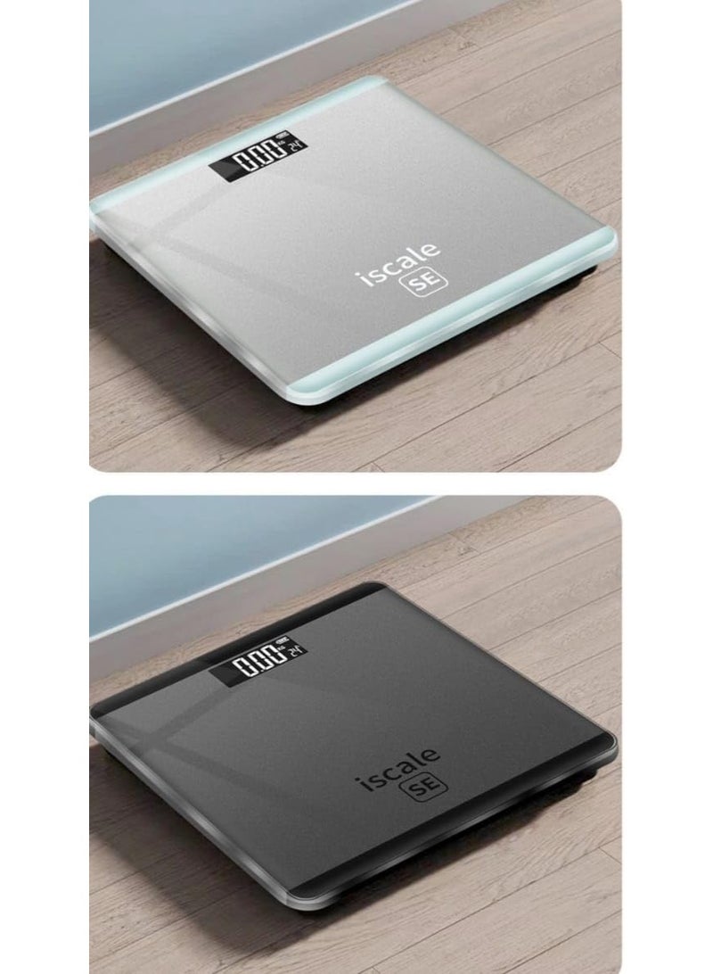 آي سكيل ميزان حمام رقمي لقياس وزن الجسم ميزان دقيق للمساعدة في فقدان الوزن يتميز بقياسات عالية الدقة وتحمل وزن يصل إلى 180 كجم مزود بتقنية التشغيل عند الوقوف - Image 4