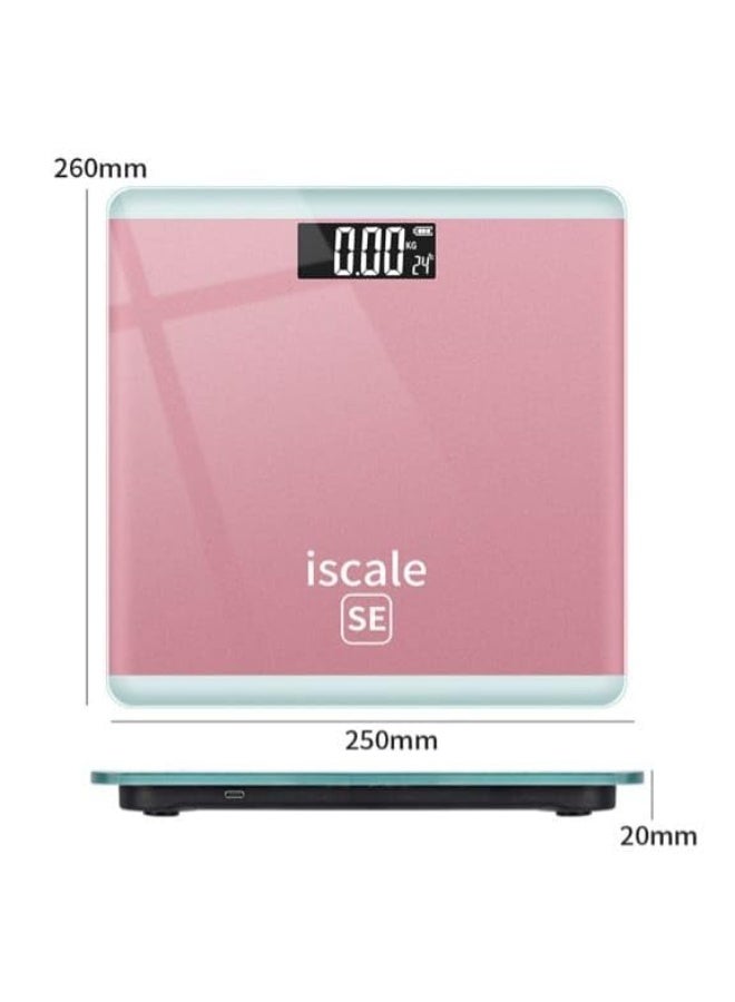 آي سكيل ميزان حمام رقمي لقياس وزن الجسم ميزان دقيق للمساعدة في فقدان الوزن يتميز بقياسات عالية الدقة وتحمل وزن يصل إلى 180 كجم مزود بتقنية التشغيل عند الوقوف - Image 2