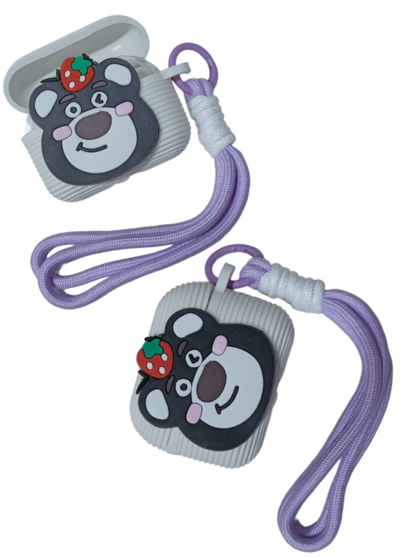 Cute Teddy Case for Airpod Pro/Pro 2 Gen (2022), 3D Cartoon Airpod Case Kawaii Case Silicone Case with Keychain Wireless Charging Case Silicone Shell Anti-Fall Cases for Boys Girls Kids Teen  - Image 2