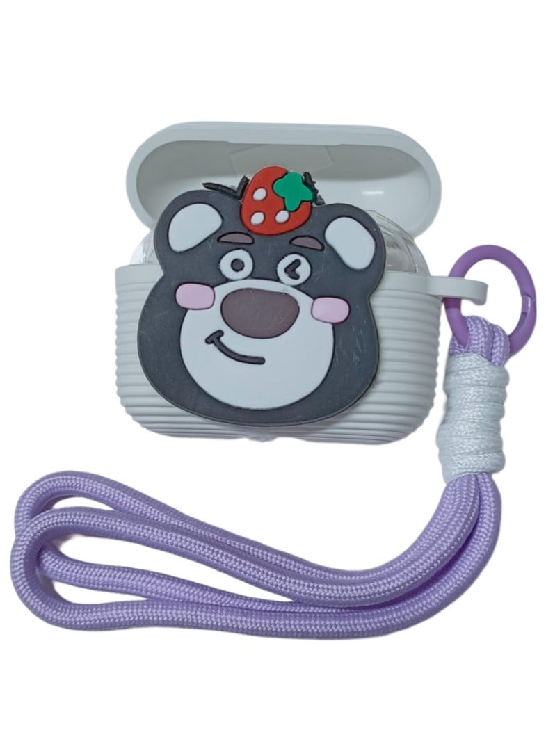 Cute Teddy Case for Airpod Pro/Pro 2 Gen (2022), 3D Cartoon Airpod Case Kawaii Case Silicone Case with Keychain Wireless Charging Case Silicone Shell Anti-Fall Cases for Boys Girls Kids Teen  - Image 5