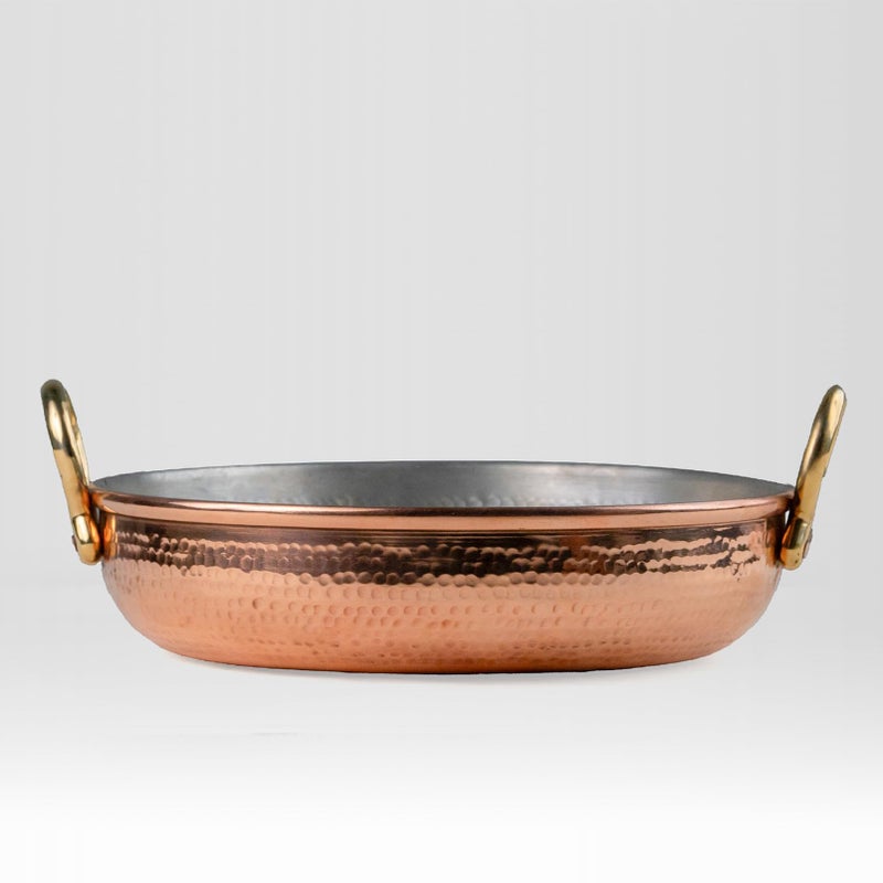 Healthsmith Healthsmith - 100% Pure Copper Fry Pan/Kadai with Handles - Handcrafted & Tin-Coated - Lead-Free & Harmless - Provides Several Health Benefits - Lasts a Lifetime - 3.5L, 1.6kg  - Image 1