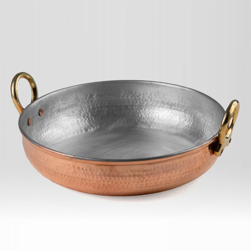 Healthsmith Healthsmith - 100% Pure Copper Fry Pan/Kadai with Handles - Handcrafted & Tin-Coated - Lead-Free & Harmless - Provides Several Health Benefits - Lasts a Lifetime - 3.5L, 1.6kg  - Image 5