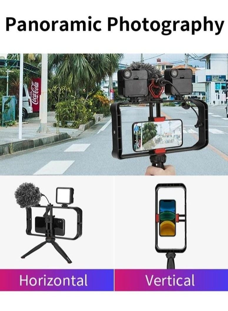 Jmary MT33 Mobile Phone Vlogging Filmmaking Cage Stabilizer with Tripod - Image 5