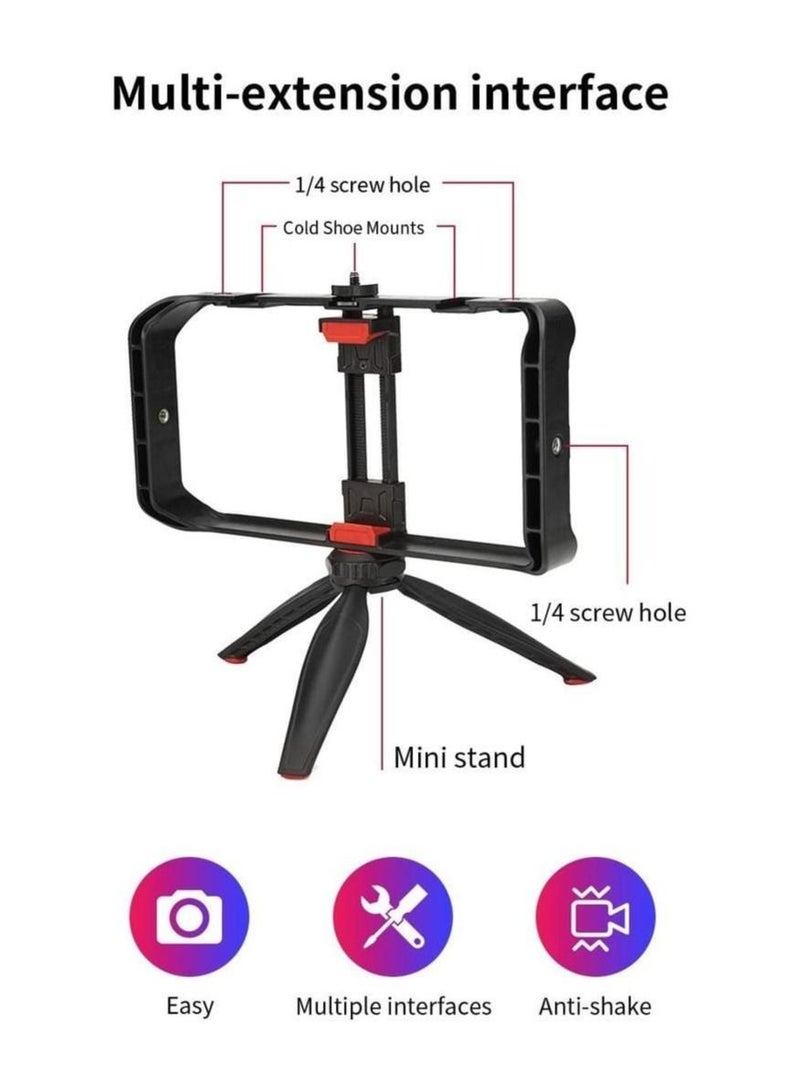Jmary MT33 Mobile Phone Vlogging Filmmaking Cage Stabilizer with Tripod - Image 2