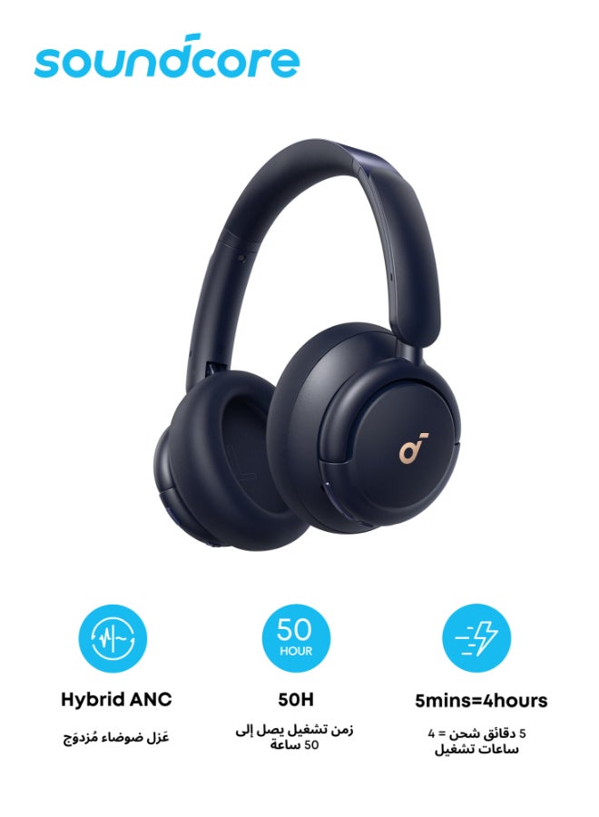 Soundcore Q30 Hybrid Active Noise Cancelling Headphones with Multiple Modes, Hi-Res Sound, 50H Playtime, Fast Charge, Soft Earcups, Bluetooth Headphones, Travel Blue - Image 1