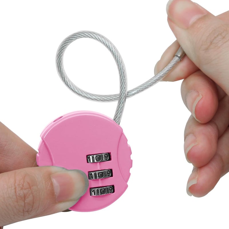 FEBLICH قفل حقيبة السفر بتركيبة 3 أرقام، قفل صالة رياضية صغير مقاوم للماء قابل لإعادة الضبط لقفل الأمتعة في الهواء الطلق للمدرسة وحقيبة الظهر وأدوات السفر (أسود) - Image 5