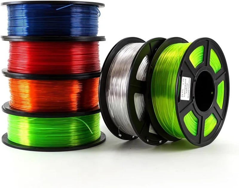 PETG 3D Printer Filament 1.75mm 1KG (2.2LBS) – Plastic Consumables for 3D Printers(Transparent Red) - Image 2
