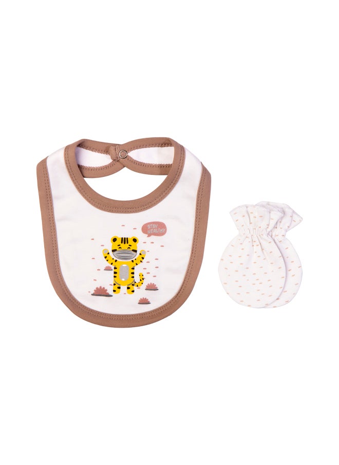 Babies Basic 5 Piece Unisex 100% Cotton Gift Set Include Bib, Romper, Mittens, Cap And Sleepsuit/Jumpsuit- Stay Healthly  - Image 5