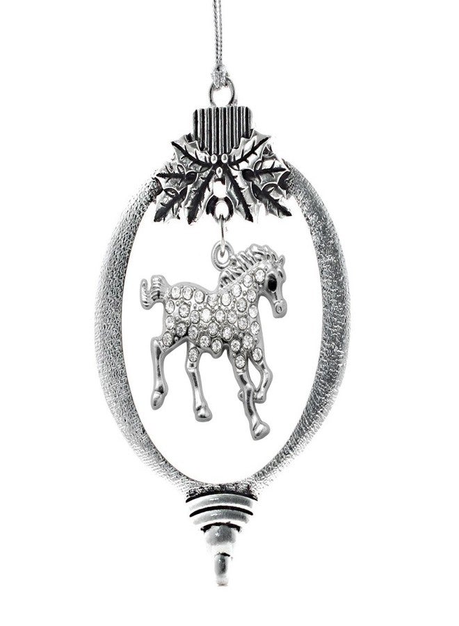 Inspired Silver - Galloping Horse - Silver Christmas Ornament - Unique Charm Christmas Tree Ornament - Holiday Hanging Decoration - Image 1