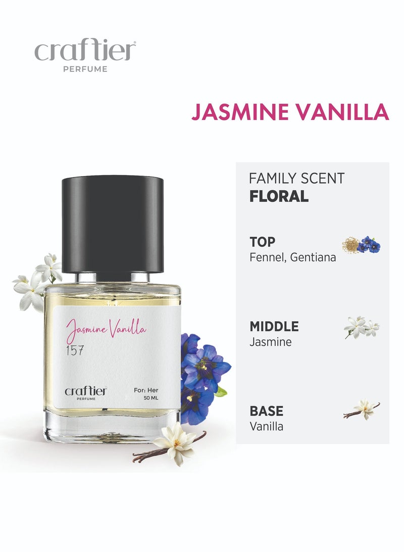 Craftier Perfume JASMINE VANILLA - Inspired of-GOOD FORTUNE, Eau De Parfum for Women - 50ml, Long Lasting Floral Fragrance Upto 8 Hrs, Travel Size Women's Perfume - Image 3
