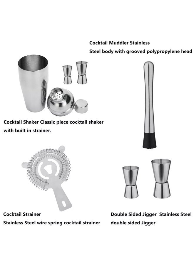 Cocktail Shaker Set, 24oz Cocktail Shaker 21Pcs Stainless Steel Bar Tools Bartending Kit with Black Acrylic Stand Cocktail Recipes Booklet for Drink Mixing, Home, Bar, Party - Image 4