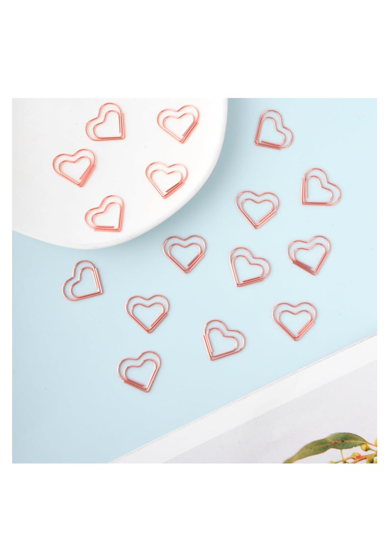 100pcs Rose Gold Heart Paper Clips Adroable Office Supplies Wedding Decoration Craft Scrapbooking Kids Women - Image 5
