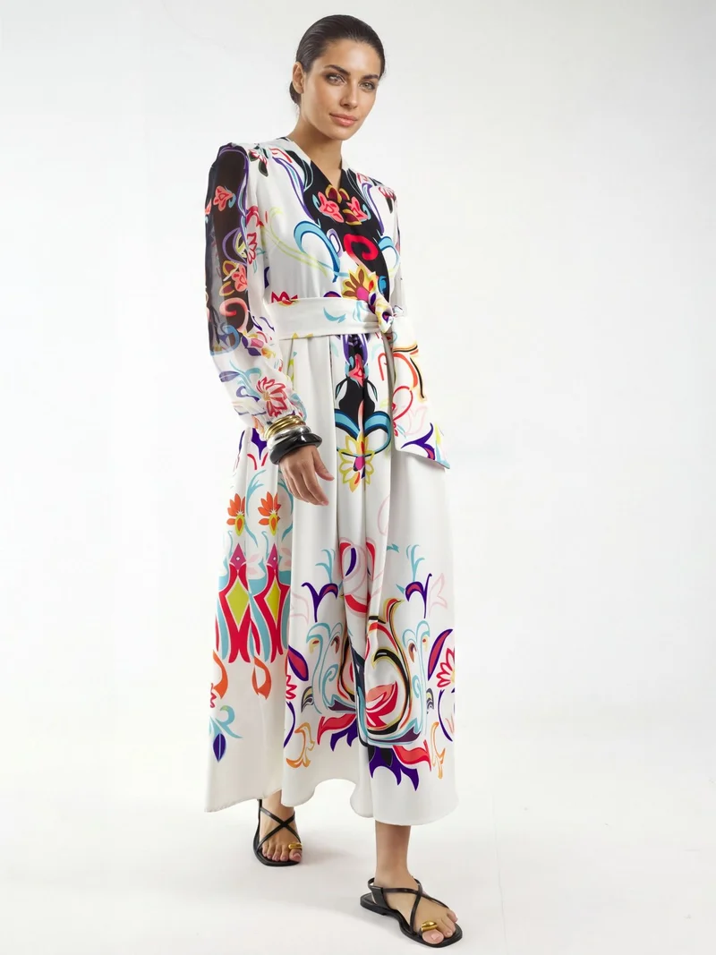 Jennyfer Floral Print Maxi A-Line Dress
