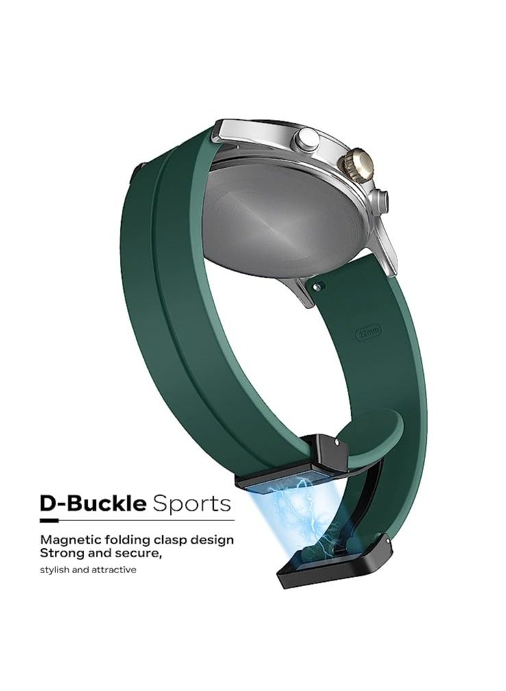 سوار ساعة سيليكون بإبزيم مغناطيسي مقاس 22 مم متوافق مع حزام 22 مم متوافق مع ساعة Xiaomi Redmi Watch 5 Active/Redmi Watch 5 Lite، 22 مم لـ - ساعة ذكية - - (حزام فقط) أخضر - Image 2