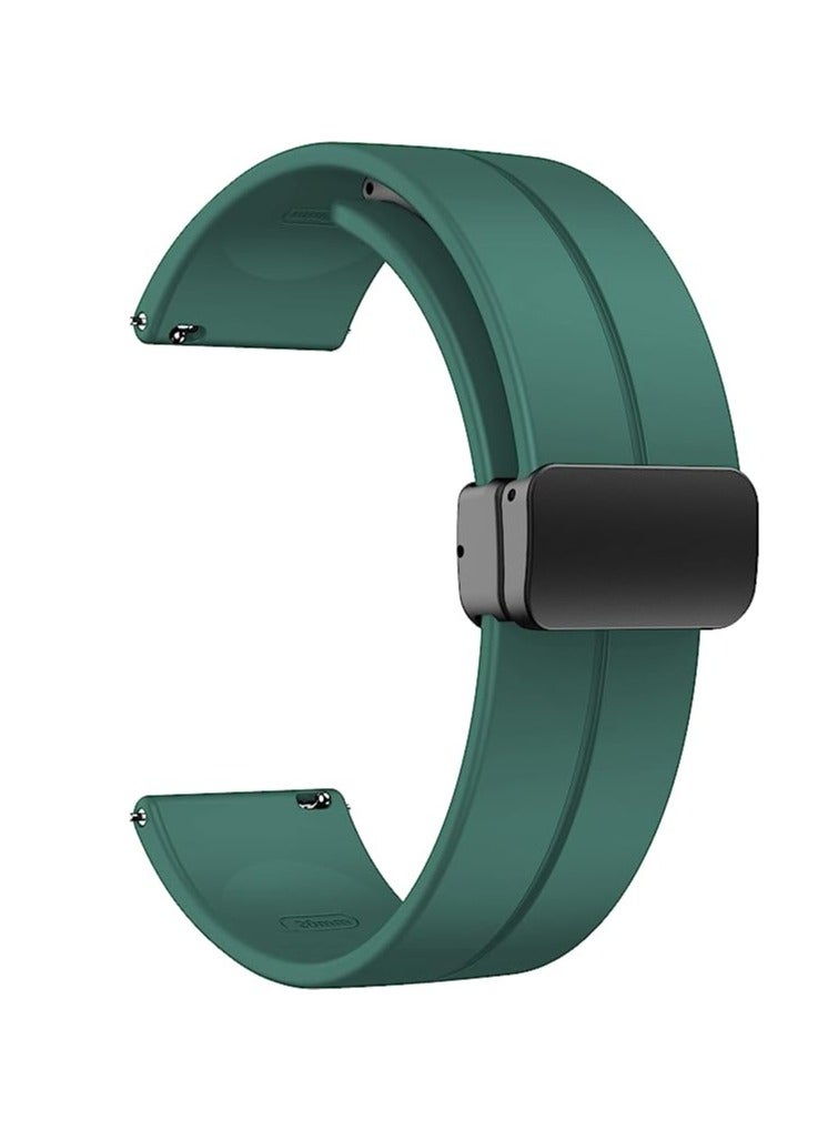 سوار ساعة سيليكون بإبزيم مغناطيسي مقاس 22 مم متوافق مع حزام 22 مم متوافق مع ساعة Xiaomi Redmi Watch 5 Active/Redmi Watch 5 Lite، 22 مم لـ - ساعة ذكية - - (حزام فقط) أخضر - Image 1