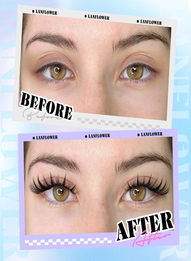 LANFLOWER Manga Lash Clusters Kit Wispy Lash Extension Kit Fairy Eyelash Clusters Natural Cluster Eyelash Extensions Kit with Lash Bond and Seal and Lash Remover DIY Individual Lashes Clusters by Lanflower - Image 3