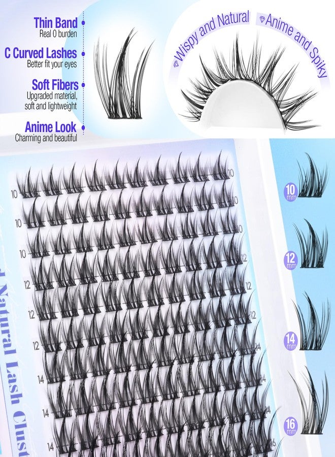 LANFLOWER Manga Lash Clusters Kit Wispy Lash Extension Kit Fairy Eyelash Clusters Natural Cluster Eyelash Extensions Kit with Lash Bond and Seal and Lash Remover DIY Individual Lashes Clusters by Lanflower - Image 4
