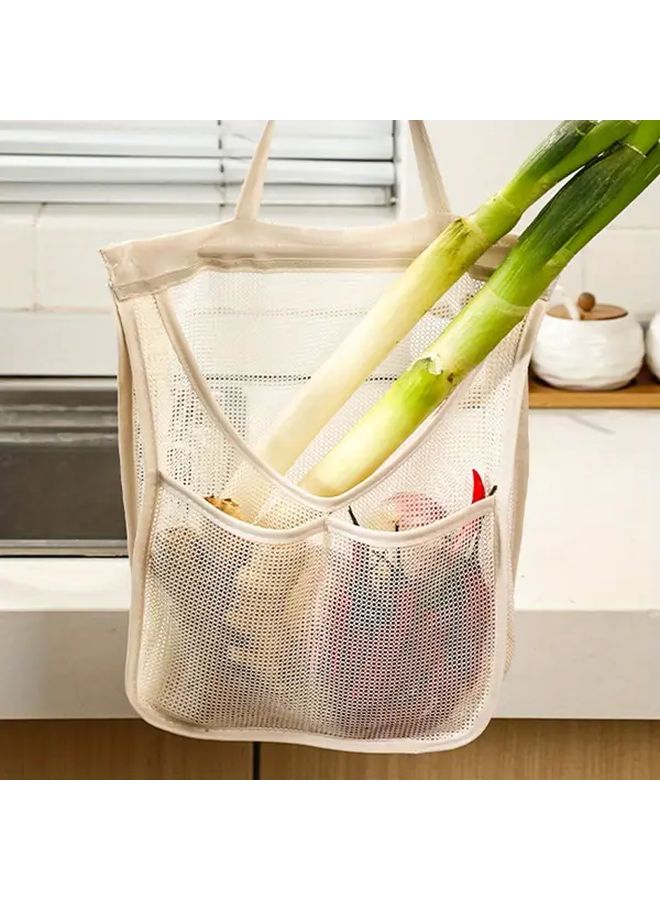 Wall Mounted Kitchen Storage Bag Large Capacity Mesh Design Transparent Material Small With Hook - Image 5