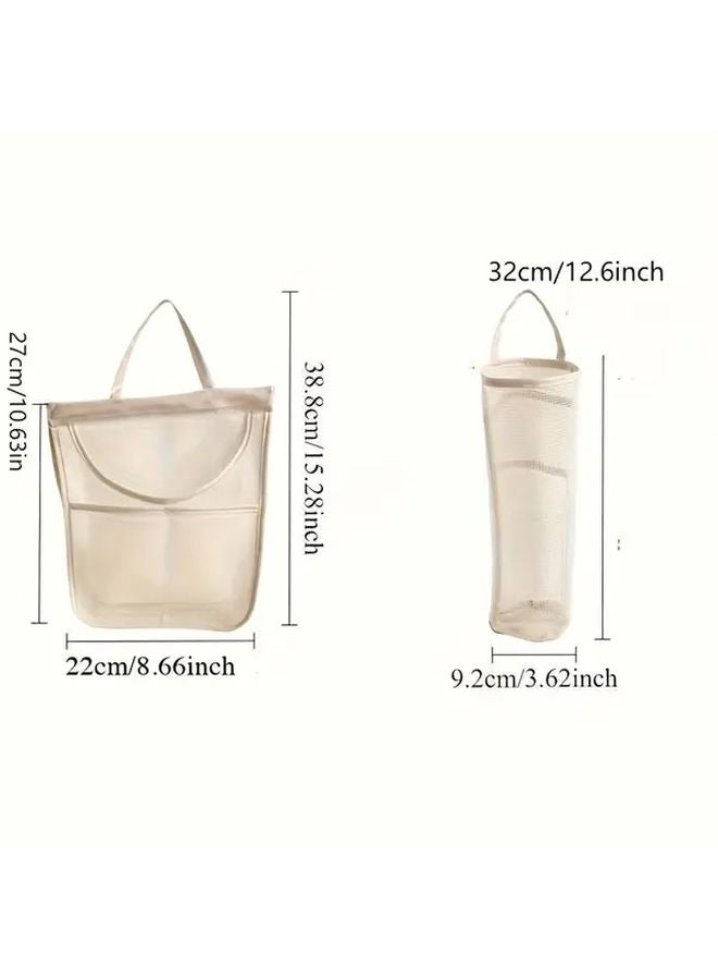 Wall Mounted Kitchen Storage Bag Large Capacity Mesh Design Transparent Material Small With Hook - Image 3