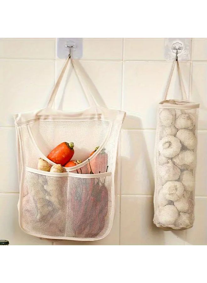Wall Mounted Kitchen Storage Bag Large Capacity Mesh Design Transparent Material Small With Hook - Image 4