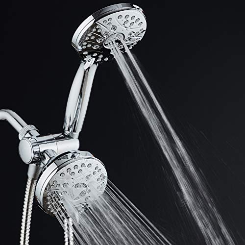 AquaSpa High Pressure 48-mode Luxury 3-way Combo – Dual Rain & Handheld Shower Head – Extra Long 6 Foot Stainless Steel Hose – Extra Large Face – Anti Clog Jets – All Chrome Finish – Top US Brand - Image 5