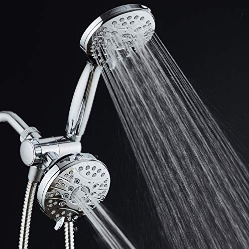 AquaSpa High Pressure 48-mode Luxury 3-way Combo – Dual Rain & Handheld Shower Head – Extra Long 6 Foot Stainless Steel Hose – Extra Large Face – Anti Clog Jets – All Chrome Finish – Top US Brand - Image 4