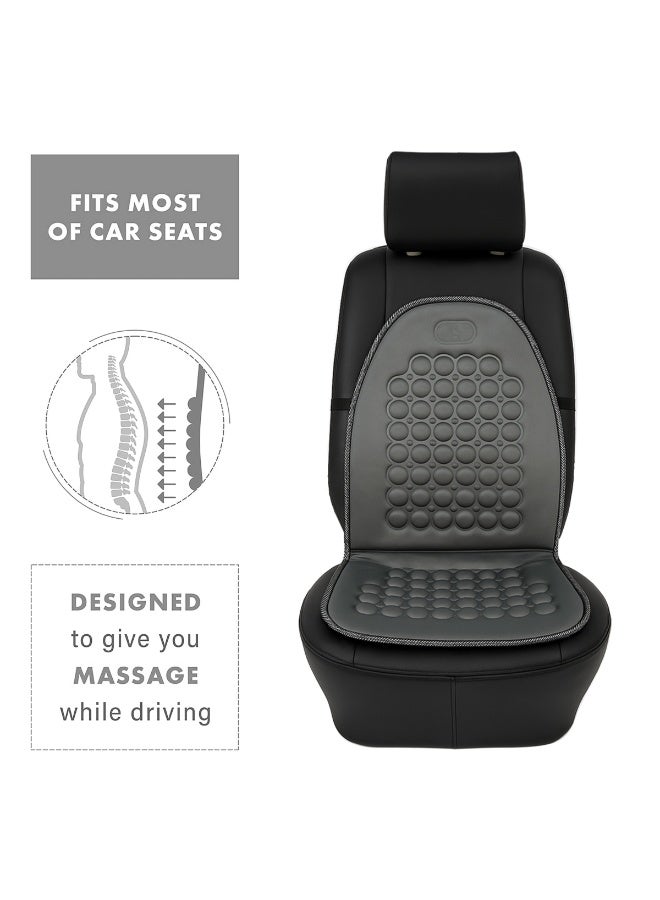 MOB Car Seat Cushion for Car SUV Truck Universal Fit Orthopedic PU Leather Seat Pad with Magnetic Therapy, Breathable Comfort, Anti-Slip Straps, Massage Design for Pain Relief, Office & Home Chair Use, CU-111 - Image 2