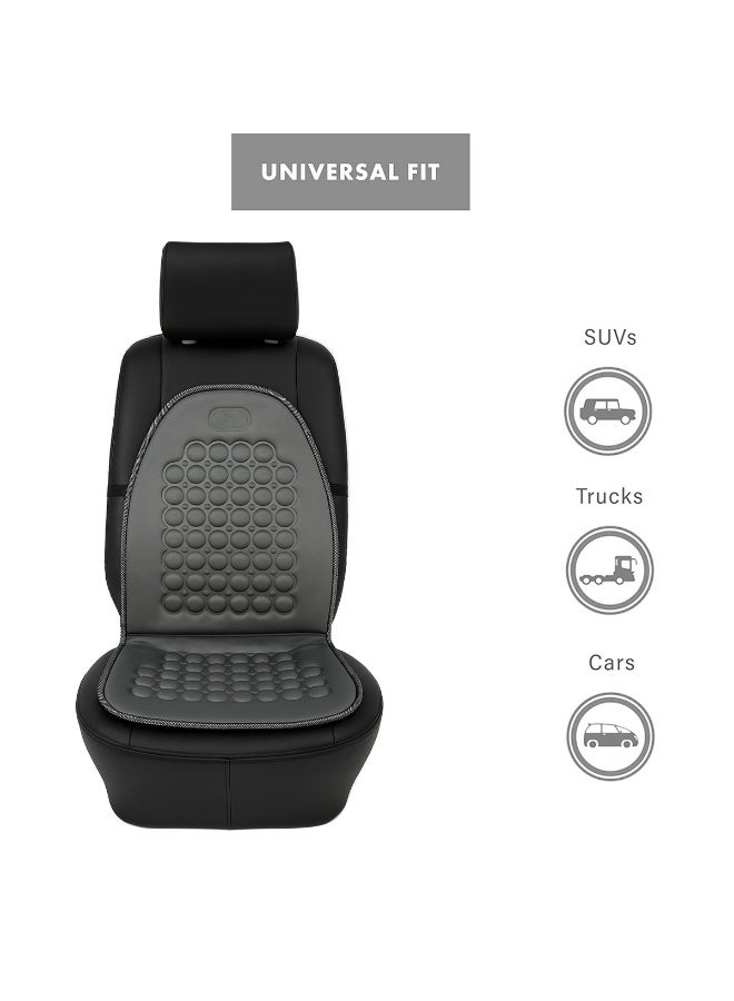 MOB Car Seat Cushion for Car SUV Truck Universal Fit Orthopedic PU Leather Seat Pad with Magnetic Therapy, Breathable Comfort, Anti-Slip Straps, Massage Design for Pain Relief, Office & Home Chair Use, CU-111 - Image 3