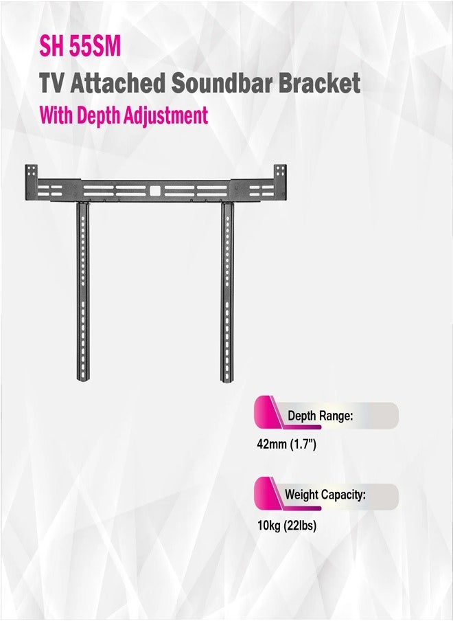 Skill Tech SH 55SB Universal Soundbar Bracket with Adjustable Depth, Dimensions 81x1044x550mm, Max Load 10kg – Black  - Image 5