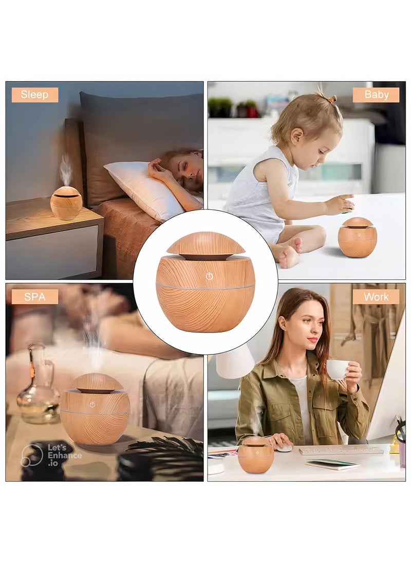 CIRKLE STREET Cirkle Street Cool Mist Ultrasonic Humidifier Essential Oil Diffuser LED Night Light for Home Office Car  - Image 4