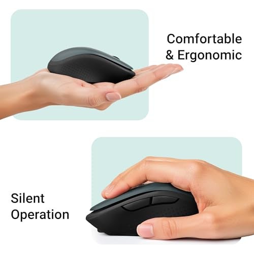 ZEBRONICS Charm Rechargeable Wireless Mouse, Dual Mode (2.4GHz + BT), Dual Bluetooth, Upto 1600 DPI, Silent Operation, 6 Buttons, Comfortable & Ergonomic, for Mac | Laptop | Computer (Metallic Green) - Image 4