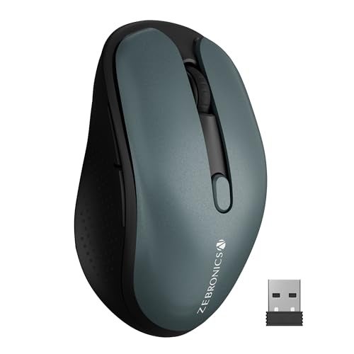 ZEBRONICS Charm Rechargeable Wireless Mouse, Dual Mode (2.4GHz + BT), Dual Bluetooth, Upto 1600 DPI, Silent Operation, 6 Buttons, Comfortable & Ergonomic, for Mac | Laptop | Computer (Metallic Green) - Image 1