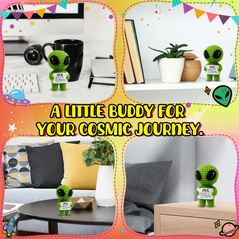 MAMAGIFTREE 40th Birthday Milestone Keepsake â€“ Handmade Crochet Alien Keepsake Doll with Funny Bday Message â€“ Unique 40 Years Old Gift for Him Her Friend or Family - Image 3