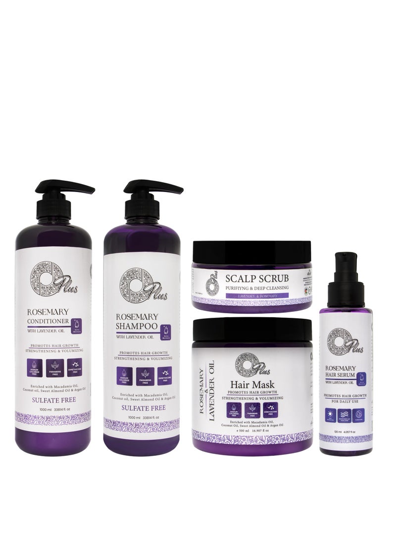 Oplus Advanced Hair Therapy Kit: Rosemary-Infused Shampoo, Conditioner, Serum, Bath Oil & Scalp Scrub - Image 1