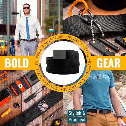 Wazoo Cache Belt, Anti-Theft Everyday Carry Belt for Travel and Outdoors - Stainless-Steel Buckle, Hidden Sleeve, Made in USA (Black, Medium) - Image 5