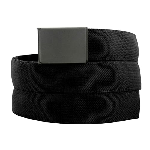 Wazoo Cache Belt, Anti-Theft Everyday Carry Belt for Travel and Outdoors - Stainless-Steel Buckle, Hidden Sleeve, Made in USA (Black, Medium) - Image 1