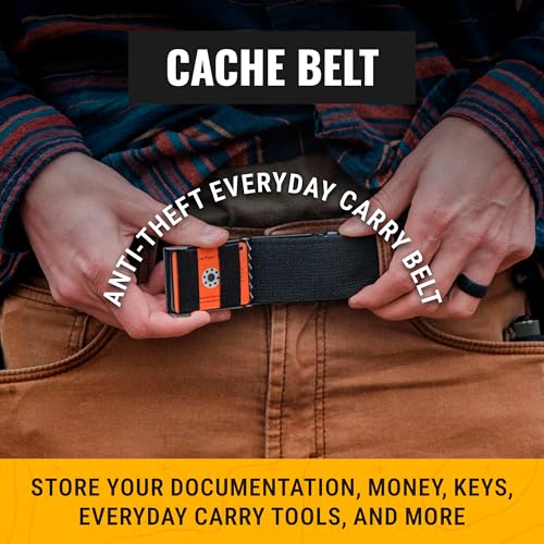 Wazoo Cache Belt, Anti-Theft Everyday Carry Belt for Travel and Outdoors - Stainless-Steel Buckle, Hidden Sleeve, Made in USA (Black, Medium) - Image 2