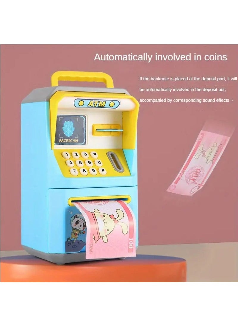 Arabest Children's ATM Bank, Electronic Bank Cash Coin Can, Simulated Face Recognition ATM Machine, Kid Banks Toy Savings Bank Cash, Children's Storage Money Pot ATM Machine for Boys, Girls(Blue)  - Image 3