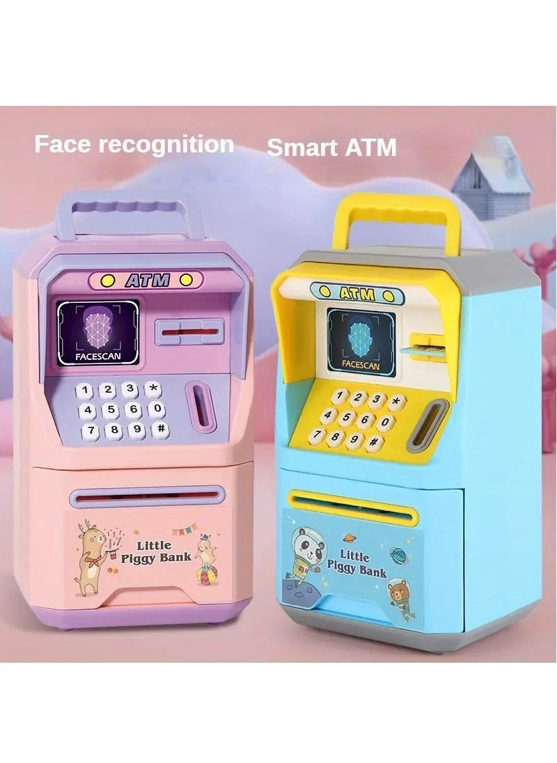 Arabest Children's ATM Bank, Electronic Bank Cash Coin Can, Simulated Face Recognition ATM Machine, Kid Banks Toy Savings Bank Cash, Children's Storage Money Pot ATM Machine for Boys, Girls(Blue)  - Image 2